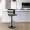 Armen Living Khalia Adjustable Swivel Gray Faux Leather and Black Wood Bar Stool with Black Base LCKHBABLGR - alternate 7